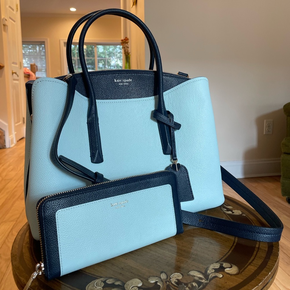 Kate Spade Light Blue and Navy Handbag Set